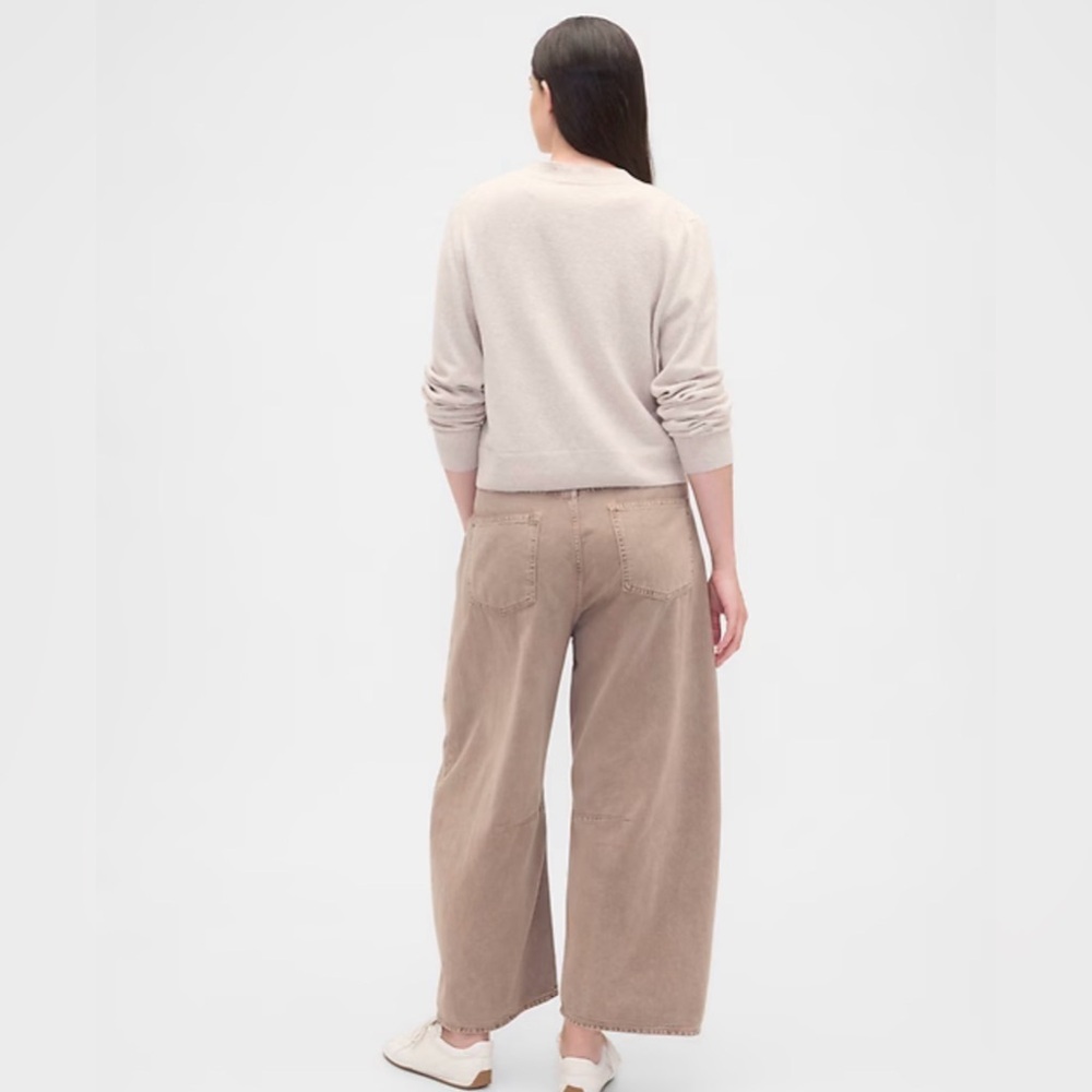GAP Barrel Leg Jeans 30 Short Taupe - Picture 6 of 9